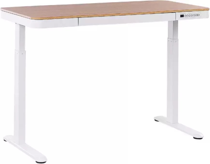 Beliani KENLY Verstelbaar bureau Wit 120 cm Vezelplaat