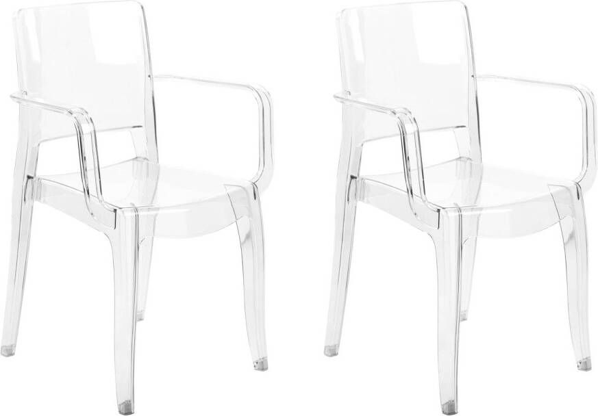 Beliani KENWOOD Eetkamerstoel set Transparant Polycarbonaat