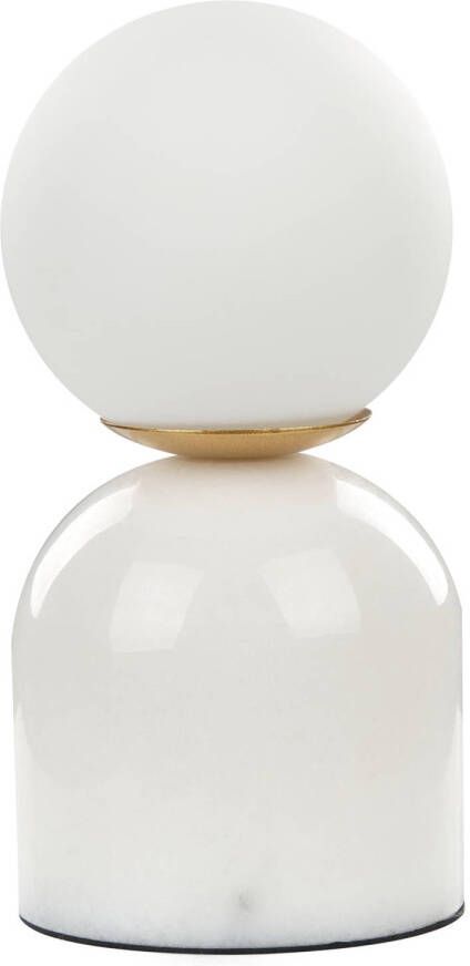 Beliani KIWI Tafellamp-Wit-Glas Marmer