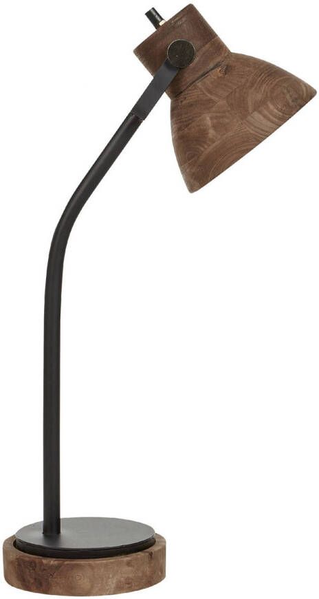Beliani KOLAR Bureaulamp-Donkere houtkleur-Mangohout