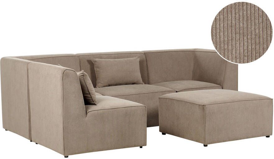 Beliani LEMVIG Modulaire Sofa-Beige-Corduroy