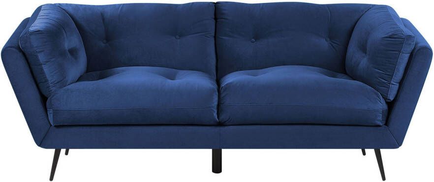 Beliani LENVIK Three Seater Sofa Blauw Fluweel - Foto 1