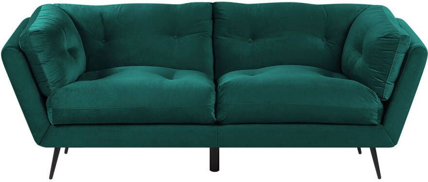 Beliani LENVIK Three Seater Sofa Groen Fluweel