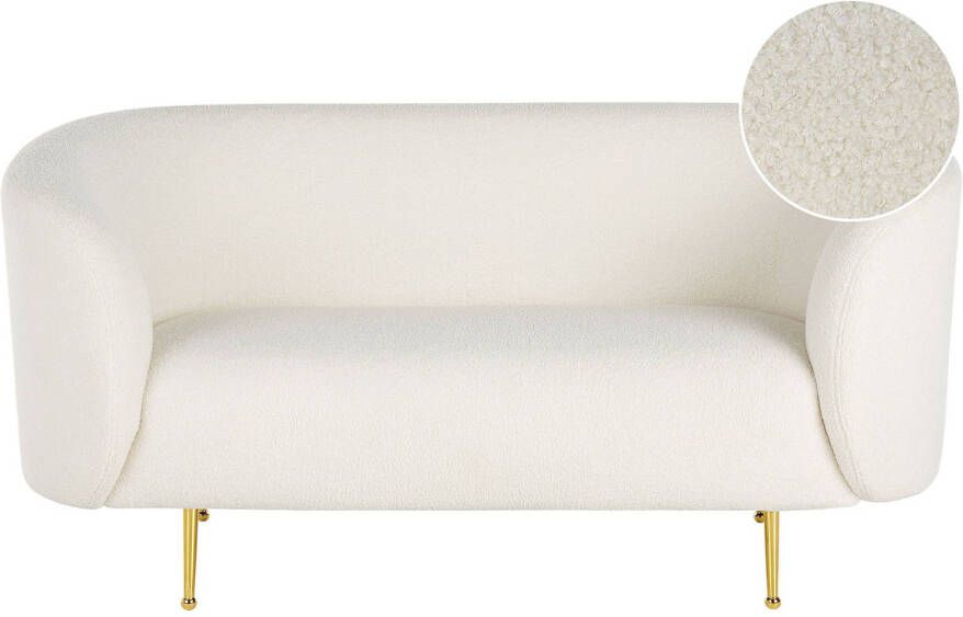 Beliani LOEN Two Seater Sofa Wit Polyester - Foto 1