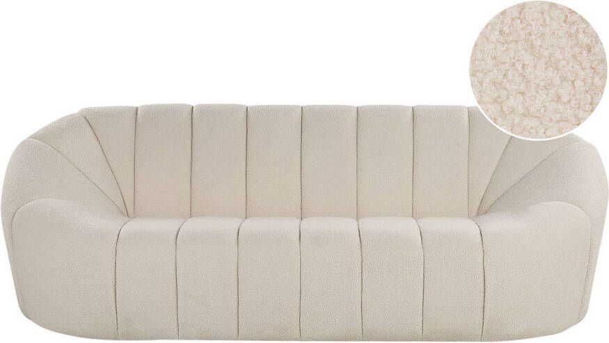 Beliani LOMMA Three Seater Sofa Wit Polyester - Foto 1