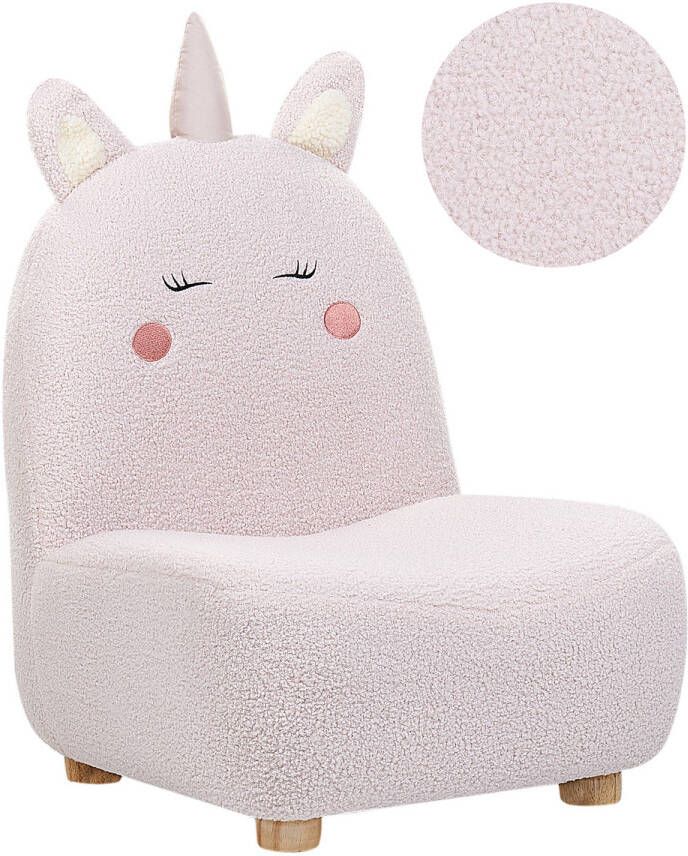 Beliani Kinderfauteuil teddy roze LULEA