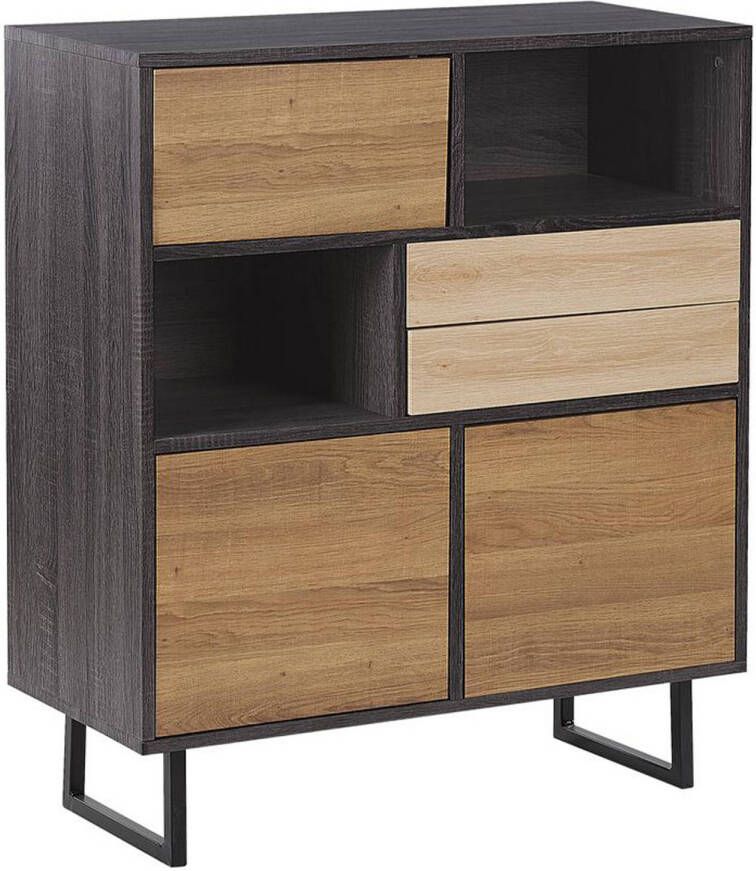 Beliani MAINE Sideboard Donkere houtkleur MDF