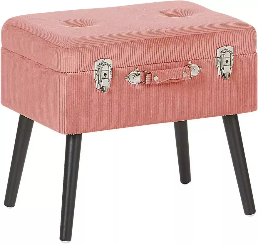 Beliani MALLARD Hocker-Roze-Corduroy