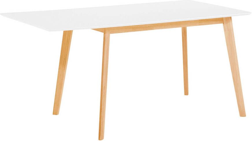 Beliani MEDIO Eettafel Wit 80 x 120 155 cm MDF