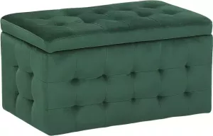 Beliani MICHIGAN Ottomaan-Groen-Fluweel