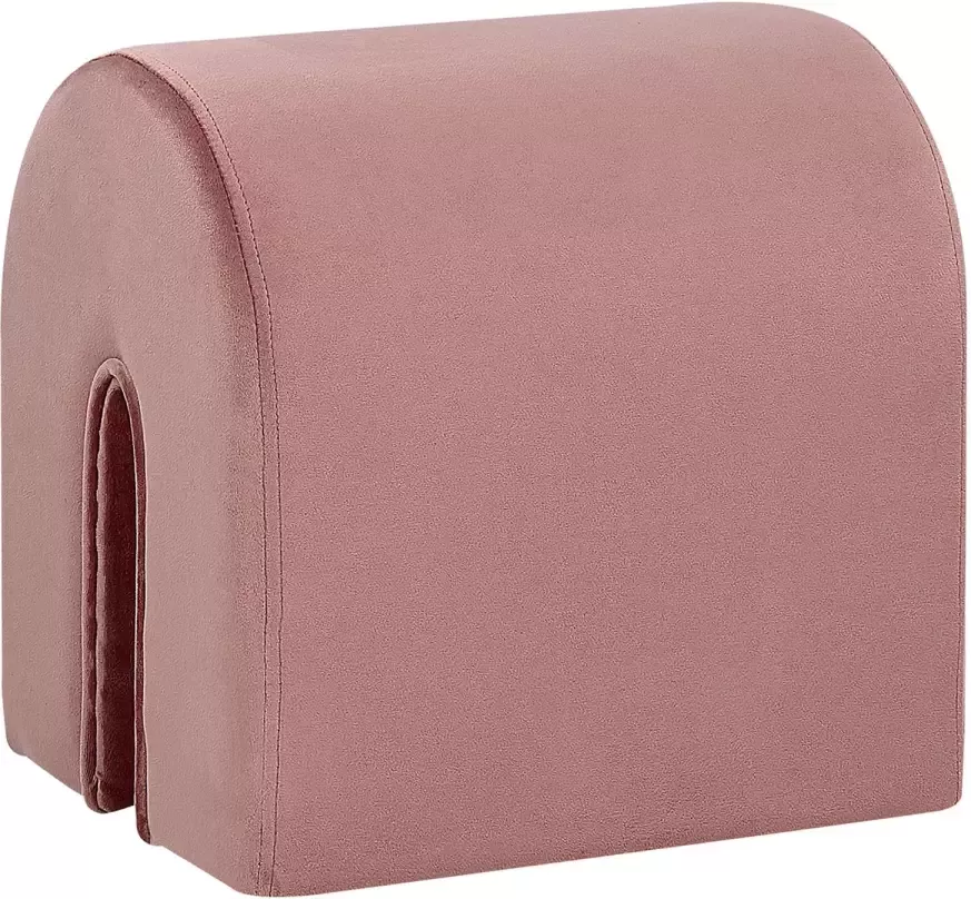 Beliani MODOC Poef met opbergruimte Roze 35 cm Fluweel - Foto 1