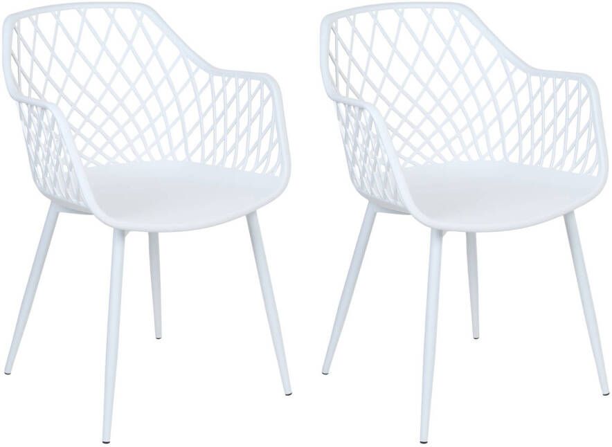 Beliani NASHUA II Set of 2 Chairs Wit Synthetisch materiaal