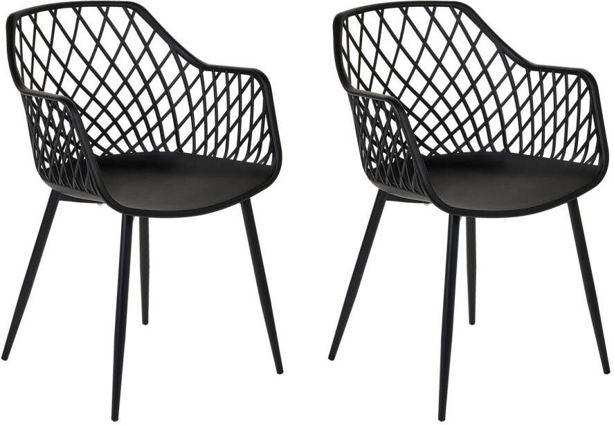 Beliani NASHUA II Set of 2 Chairs Zwart Synthetisch materiaal
