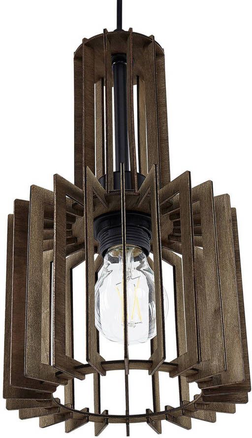 Beliani NIARI Hanglamp-Donkere houtkleur-Multiplex