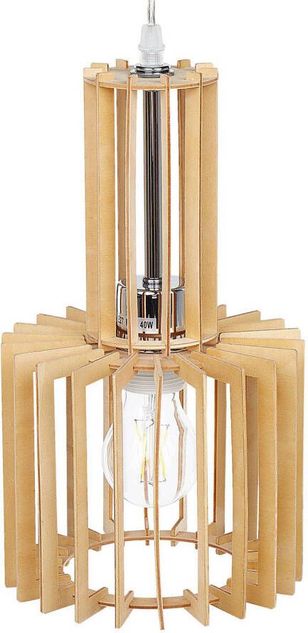 Beliani NIARI Hanglamp-Lichte houtkleur-Multiplex - Foto 1