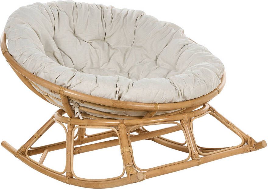 Beliani ORVIETO Schommelstoel Lichtbeige Rotan