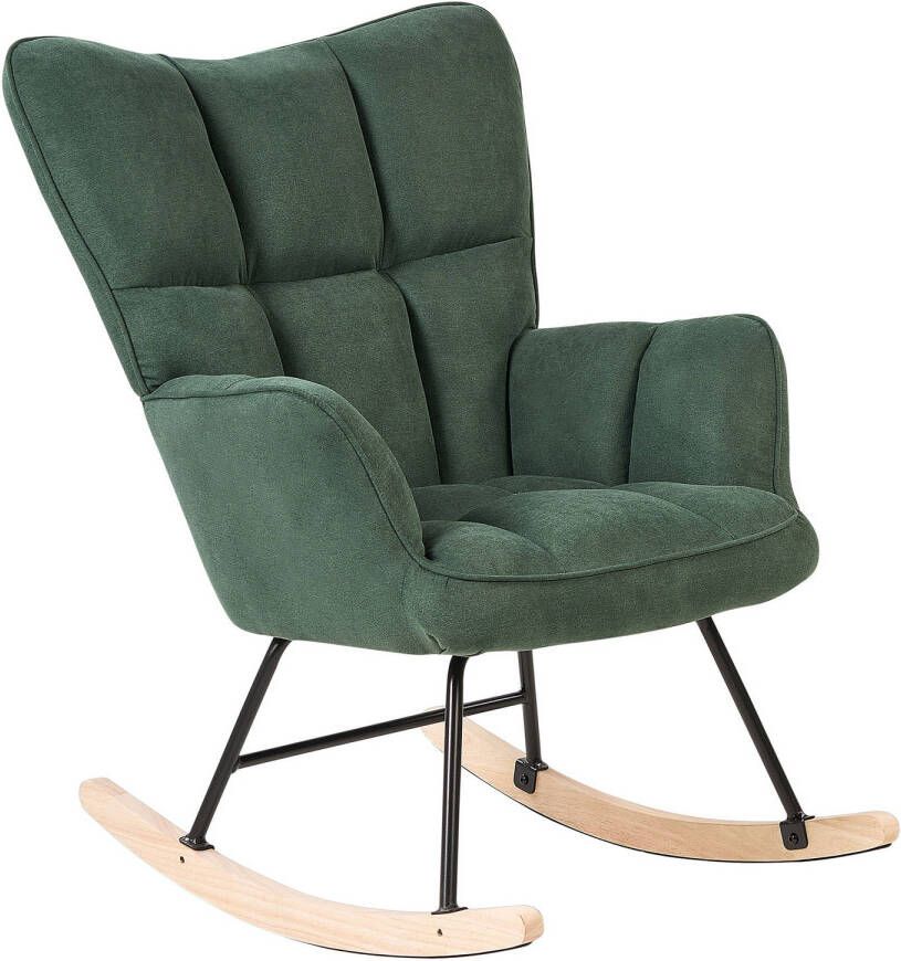 Beliani OULU Schommelstoel Smaragdgroen Polyester - Foto 1