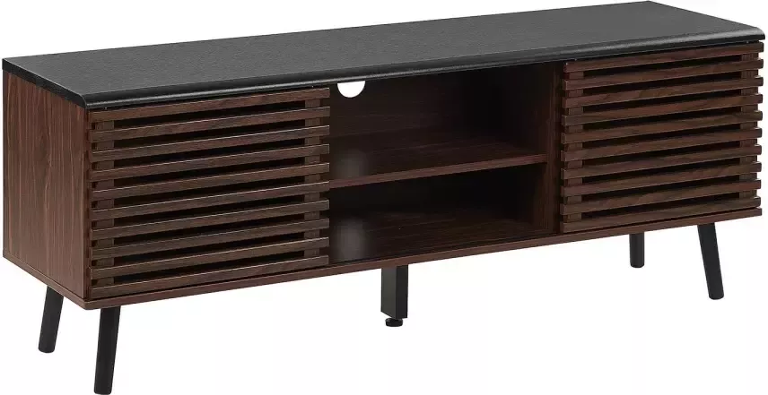 Beliani PERTH TV-meubel-donkere houtkleur-MDF
