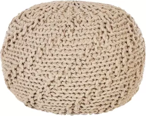 Beliani PRIENE Poef Beige Katoen