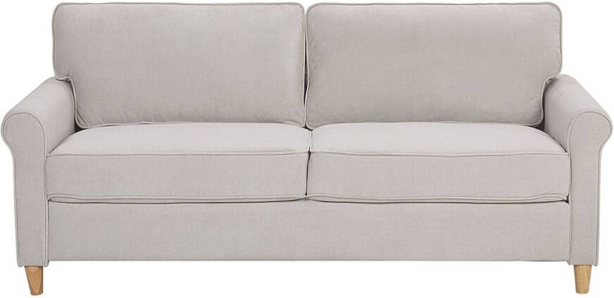 Beliani RONNEBY Three Seater Sofa Beige Fluweel