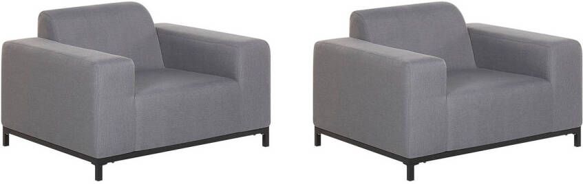 Beliani ROVIGO Fauteuil set van 2-grijs-Polyester