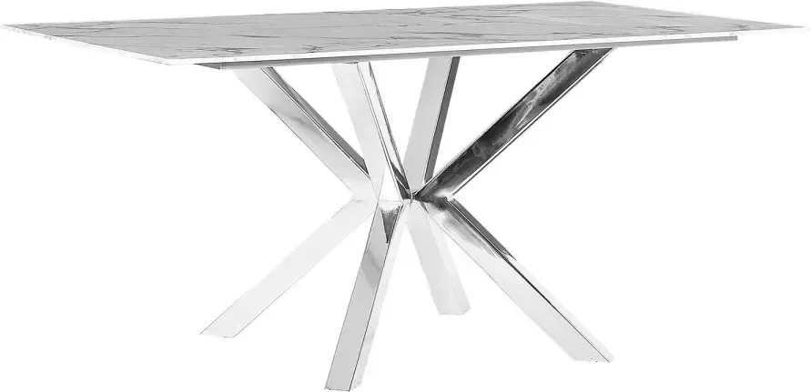 Beliani SABROSA Eettafel Wit 90 x 160 cm Veiligheidsglas