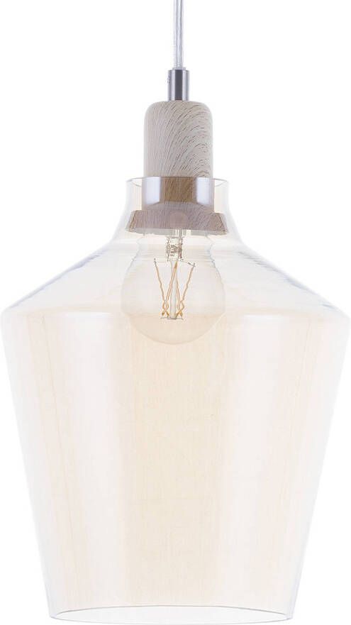 Beliani SANTON Hanglamp Lichte houtkleur Glas - Foto 1
