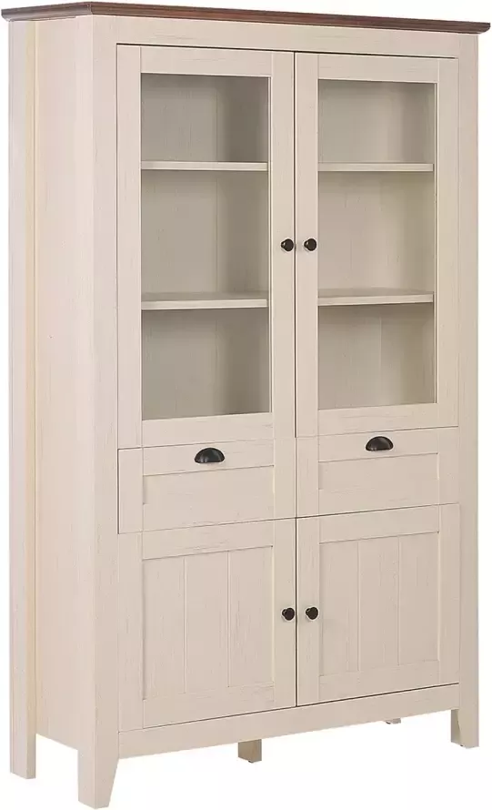 Beliani SEATLLE Vitrinekast-Beige-MDF Vezelplaat