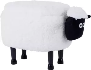 Beliani SHEEP Dierenhocker-Wit-Polyester