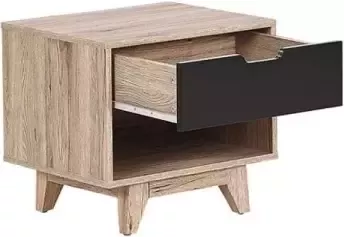 Beliani SPENCER Bedside Table Lichte houtkleur MDF