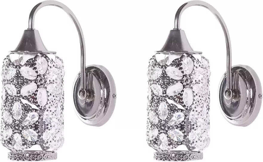 Beliani Sysola Muurlamp-zilver-metaal
