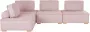 Beliani Tibro Hoekbank-roze-polyester - Thumbnail 1