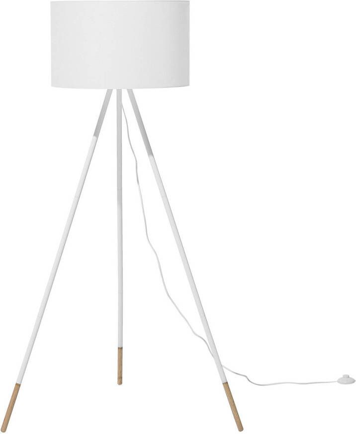 Beliani TOBOL Staande lamp-Wit-Metaal Essenhout