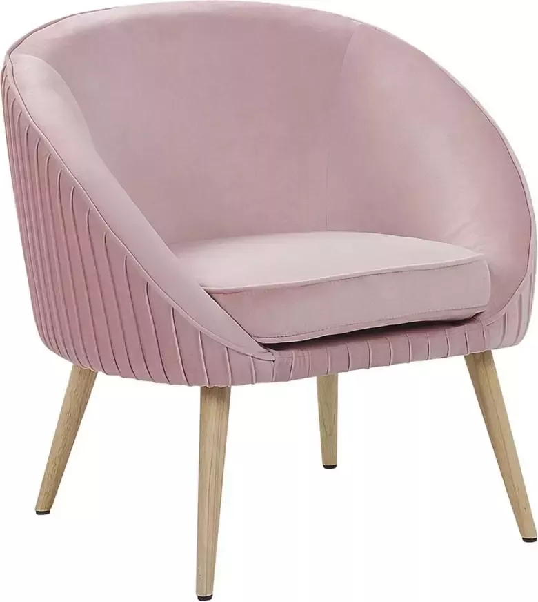 Beliani TROMSO Cocktailstoel-Roze-Fluweel