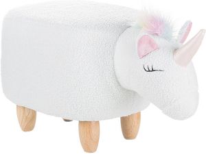 Beliani UNICORN Dierenhocker-Wit-Polyester Katoen