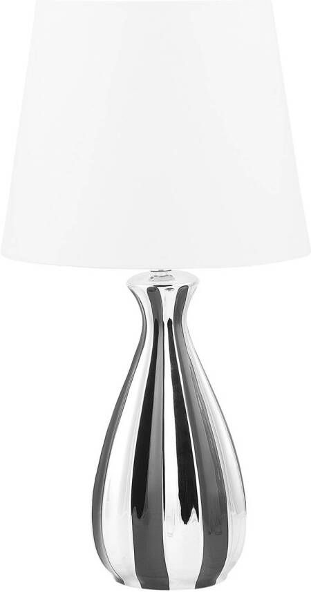 Beliani VARDJA Bedlamp-Zwart Zilver-Keramiek