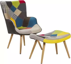 Beliani VEJLE Chesterfield fauteuil Multicolor Kunststof
