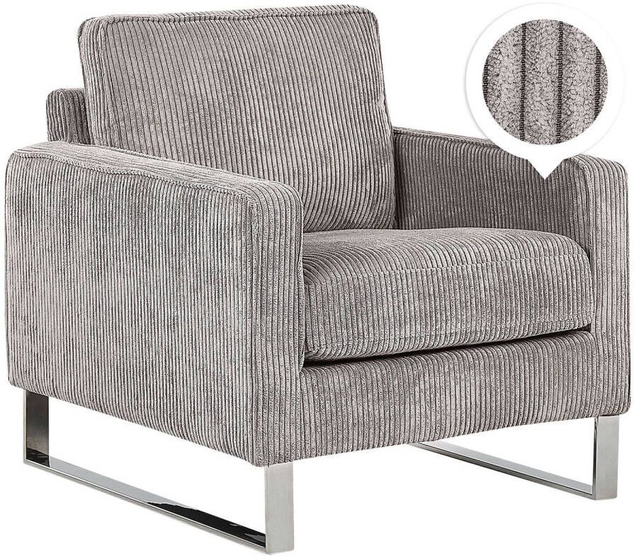 Beliani VIND Fauteuil-Grijs-Corduroy