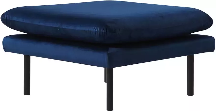 Beliani VINTERBRO Ottomaan Blauw Fluweel