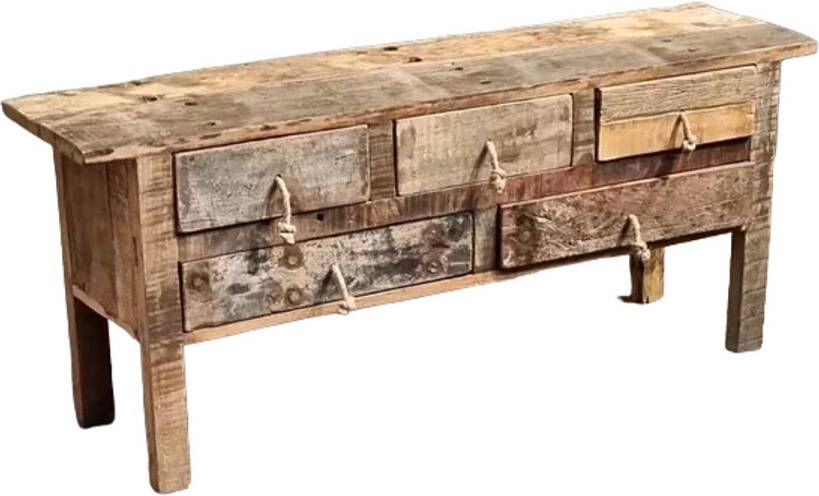 Benoa Albia 5 Drawer Wooden Sideboard 122 cm