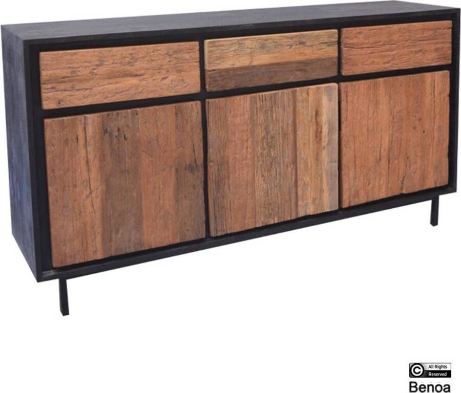Benoa Dressoir Anayah gerecycled hout 150 cm zwart