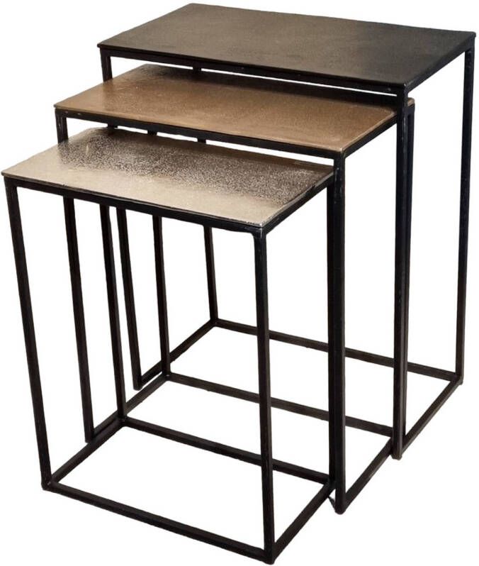 Reuring wonen en living Reuring wonen salontafels Antique Tricolore Sidetable 65 Set van 3