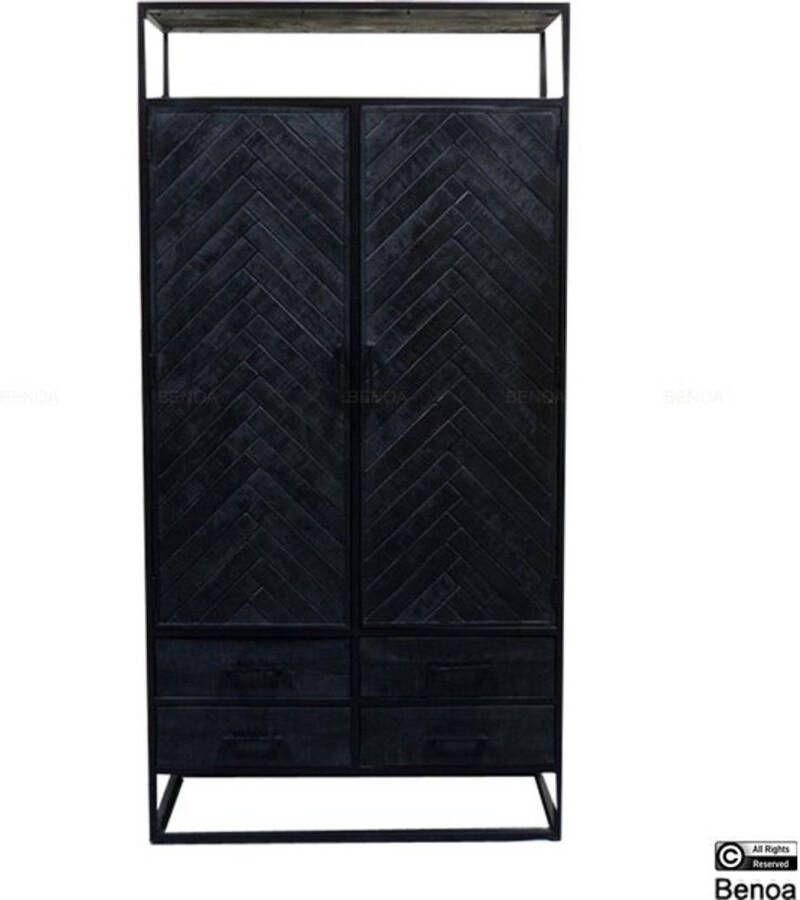 Benoa Jax 2 Door 4 Drawer Cabinet Black 100 cm - Foto 1