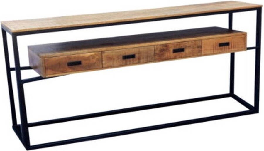 Benoa Sidetable Len 110 150 180 cm Mangohout & Metaal -180 cm