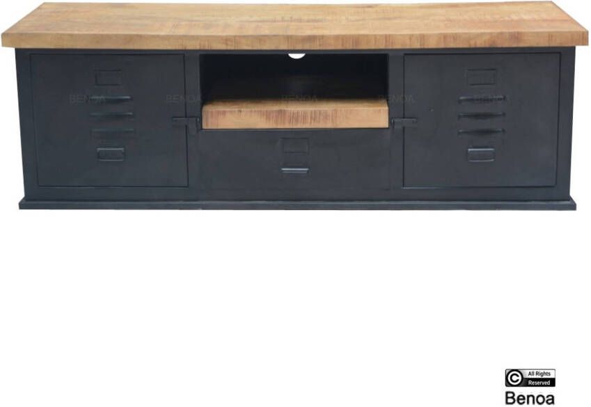 Benoa Tv-meubel Lynn metaal en mangohout 150 cm Zwart