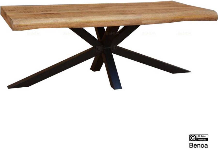 Benoa Osprey Mango Coffee Table Live Edge 120 3+3cm with Spiderleg