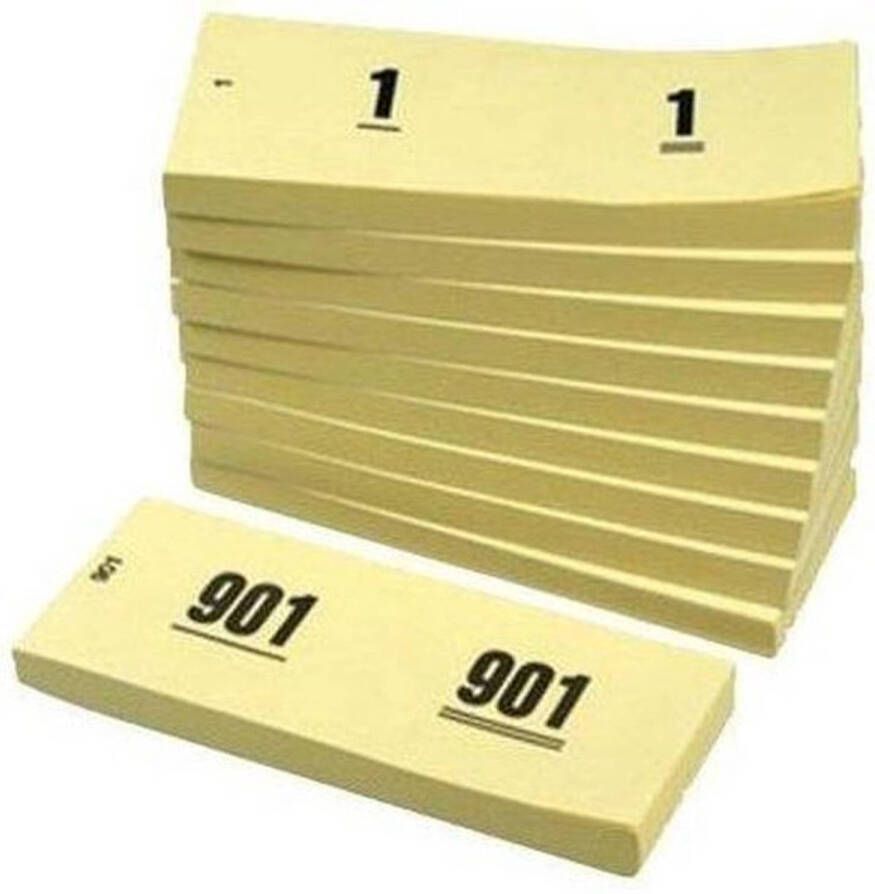 Benza Garderobenummers Nummerblok Geel