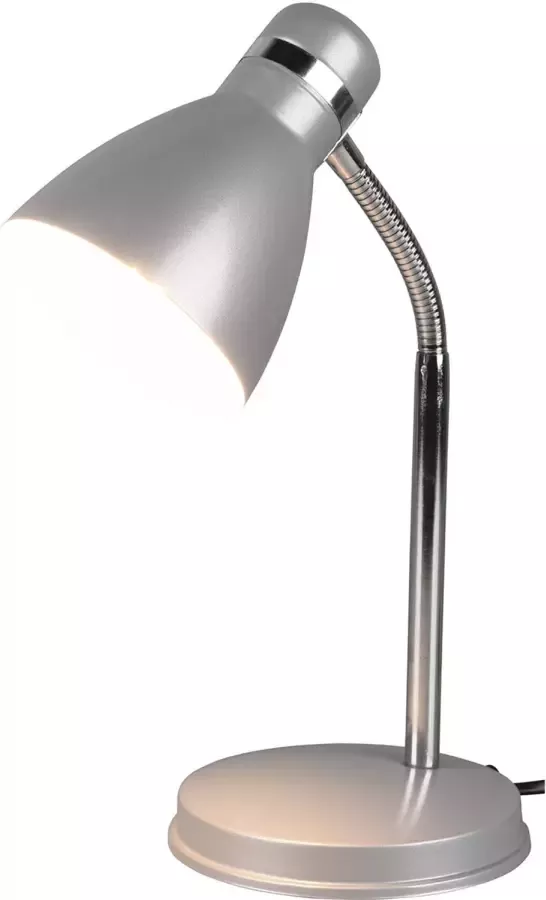 BES LED Bureaulamp Tafelverlichting Trion Himaya E27 Fitting Rond Mat Titaan Aluminium