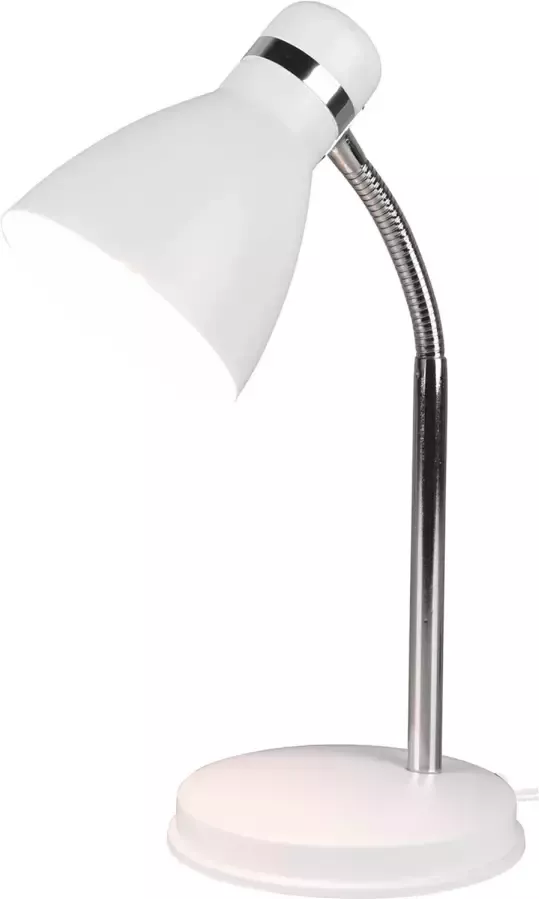 BES LED Bureaulamp Tafelverlichting Trion Himaya E27 Fitting Rond Mat Wit Aluminium - Foto 1
