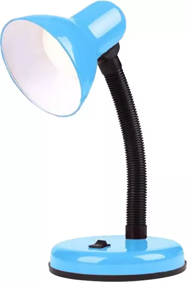 BES LED Bureaulamp Velvin Brin E27 Fitting Aan Uit Schakelaar Flexibele Arm Blauw